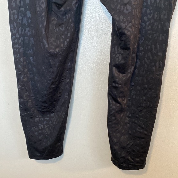 Bebe Sport cheetah black  BURNOUT VELVET LEGGING criss cross side leg 3X - Picture 7 of 11